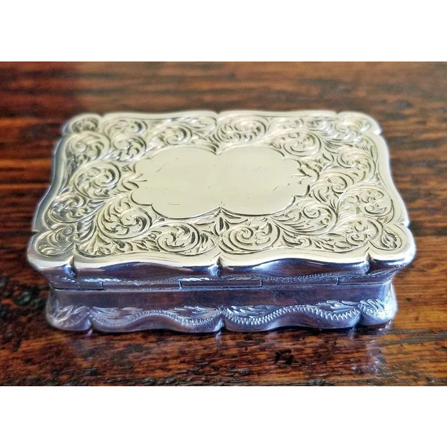 Silver 19c Sterling Silver Snuffbox Birmingham 1848 by Rolason Bros For Sale - Image 8 of 13
