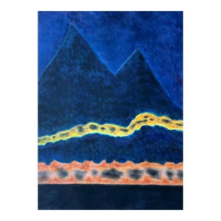 1988 "Hawai'i Ii" Abstract Landscape Drawing For Sale