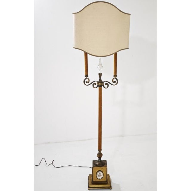 Neoclassical Brass Floor Lamp, Italy, 1940s For Sale - Image 12 of 18