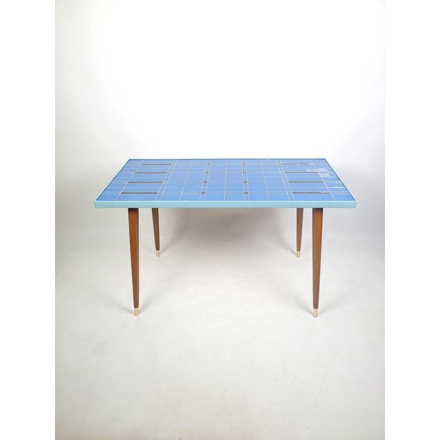 1950s Vintage Rockabilly Coffee Table with Blue Finish, 1950s For Sale - Image 5 of 11