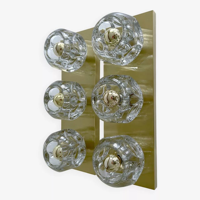 Metal Large Space Age Glass Sconces from Peill & Putzler, 1970s, Set of 2 For Sale - Image 7 of 18