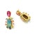 Bochic “Orient” Red Ruby, Blue Opal & Multi Color Fancy Sapphires Earrings Set In 18K Gold & Silver Natural Australian...