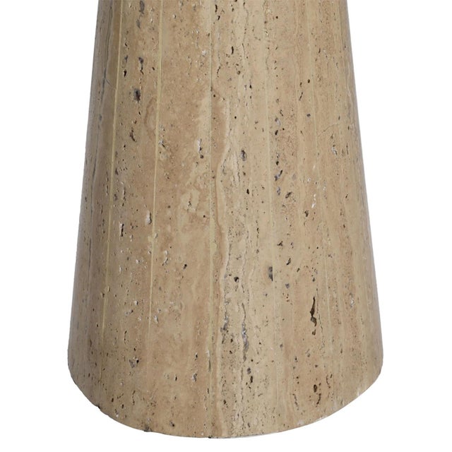 Beautiful travertine stone base table lamp with jute shade. Light refreshing neutral tones. Each will vary in natural...