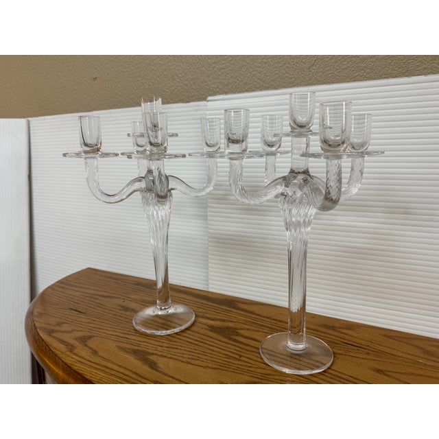 Crystal Taper Candelabras, Pair For Sale - Image 4 of 12