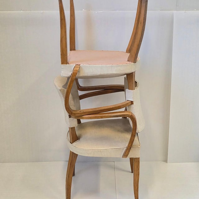 Vintage Bridge Armchairs in Beech and Skai, 1950s, Set of 2 For Sale - Image 9 of 14