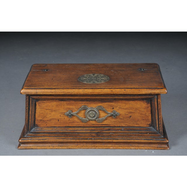 19th Century German Oak Letter Casket For Sale - Image 3 of 18