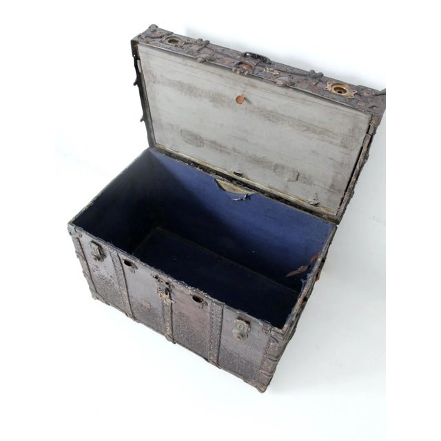 Wood Antique Travel Trunk For Sale - Image 7 of 13