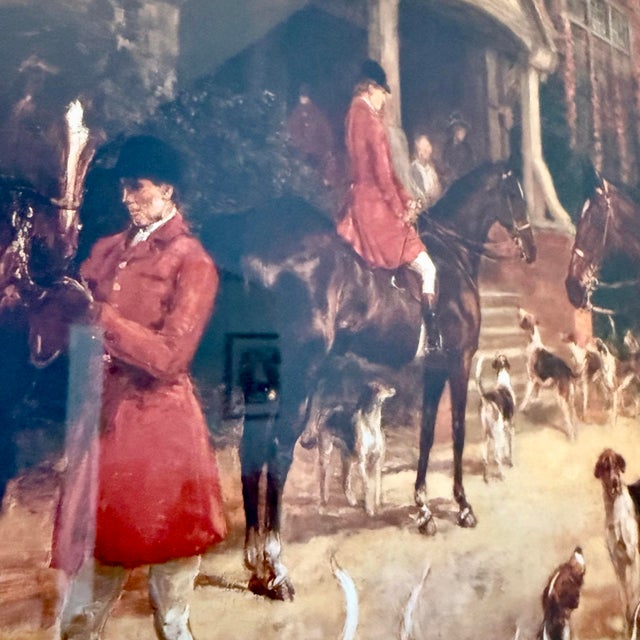 Late 20th Century Heywood Hardy “The Meet” Equestrian Fox Hunt Framed Offset Lithograph Print For Sale - Image 9 of 12