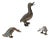 Set of 3 1970 Large Silver Bronze Duck For Sale