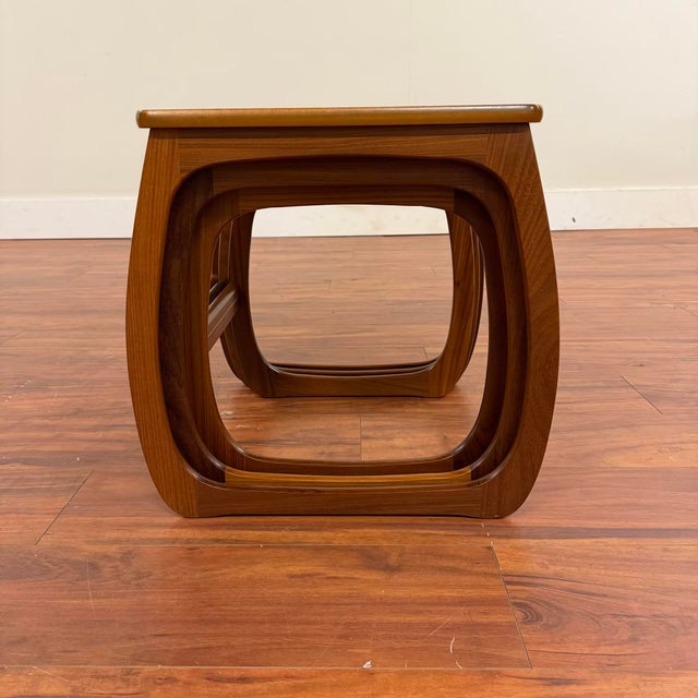 Nathan Vintage Teak Sled Leg Nesting Tables For Sale In Seattle - Image 6 of 7