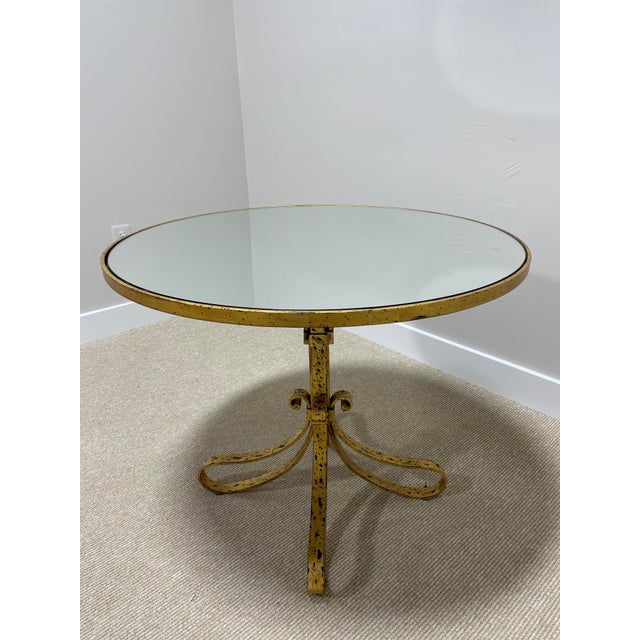 Mirror Top Gold Pedestal Table by Modern History Home Chairish