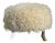 Ottoman/ Footstool: 1 Stool W/Carved Faux “Sheep” Legs and Faux “Lamb” Upholstery / Hand Gilded Legs. Made in Los Angeles by Everage Design Workshop. For Sale