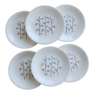 Vintage Earthenware Dinner Plates with Marie-Claire Pattern from Gien, 1950s, Set of 6 For Sale