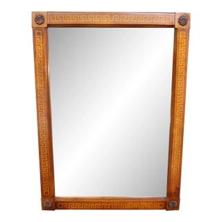 Hollywood Regency Mahogany Greek Key Mirror For Sale