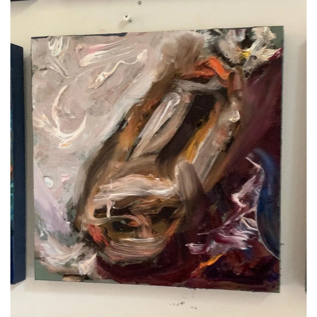 Contemporary Contemporary Abstract Oil Painting, Small Space Art For Sale - Image 3 of 3