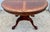 Traditional Vtg. Carved Banded Inlaid Mahogany Regency Style Round Dining Table For Sale - Image 3 of 12