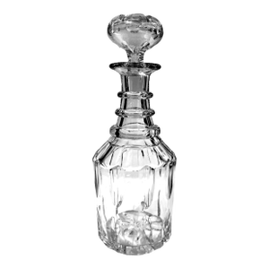 Antique Georgian Style Lead Oval Cut Crystal Decanter