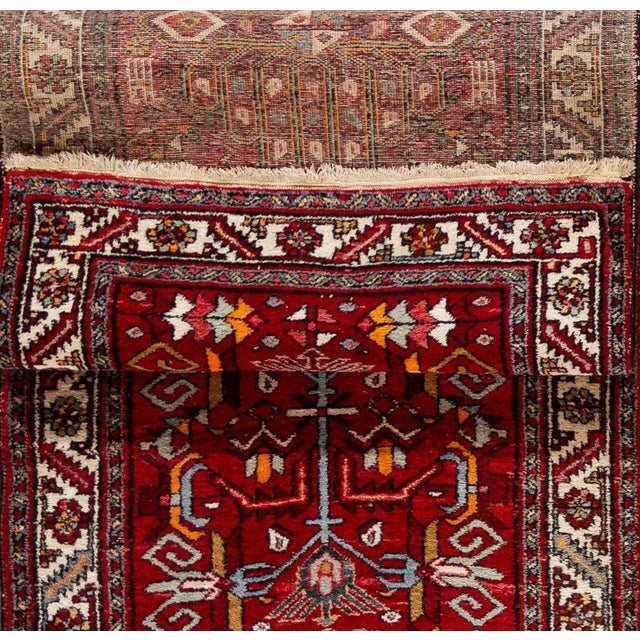 Vintage Persian Heriz Rug, 3'4" X 10'9" For Sale - Image 11 of 12