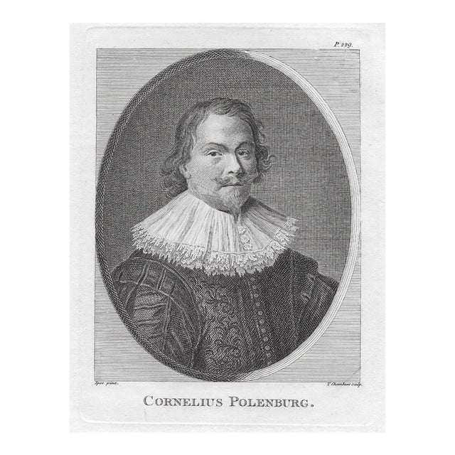 1798 Portrait Engraving of Dutch Painter Cornelius Van Poelenburgh For Sale