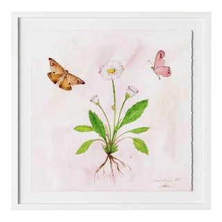 Blush Botanical 1 by Lia Burke Libaire in White Frame, Small Art Print on Paper For Sale