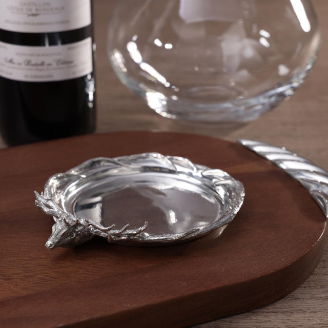 Transitional St. Anton Stag Head Pewter Wine Coaster For Sale - Image 3 of 4