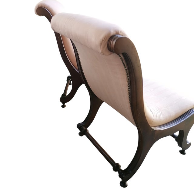 Louis Philippe Victorian Style Chaise Longue Armchairs, 19th Century, Set of 2 For Sale - Image 5 of 11