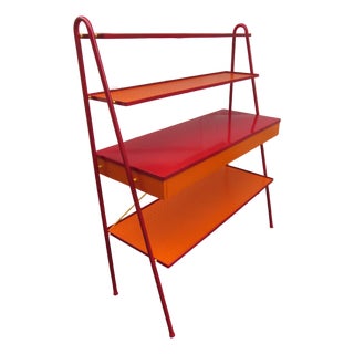 Vintage Modernist Style Painted Single Drawer Etagere Circa 1960 For Sale
