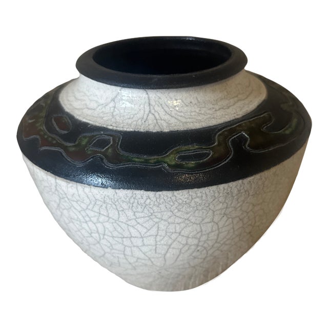 Vase --1970s Large Round Raku Vase For Sale