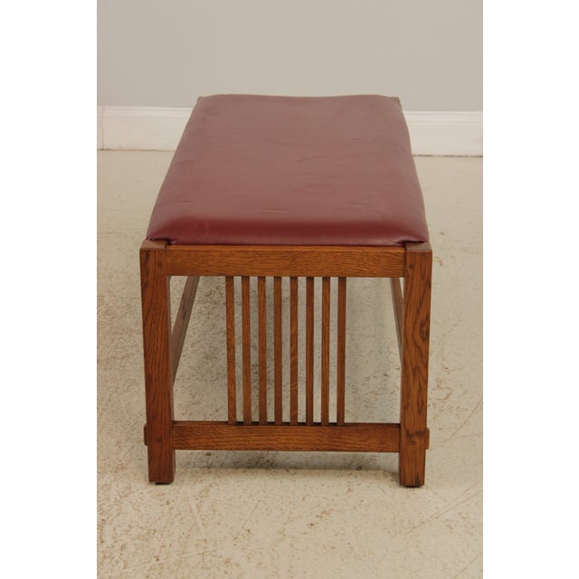 Stickley Mission Oak Arts & Crafts Long Bench For Sale - Image 10 of 12