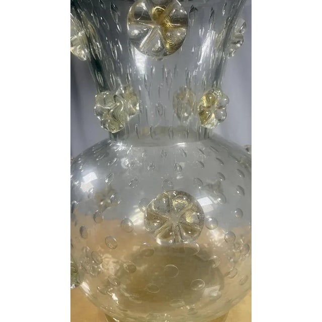 Murano Glass Crystal and Gold Vase from Barovier & Toso For Sale - Image 3 of 7