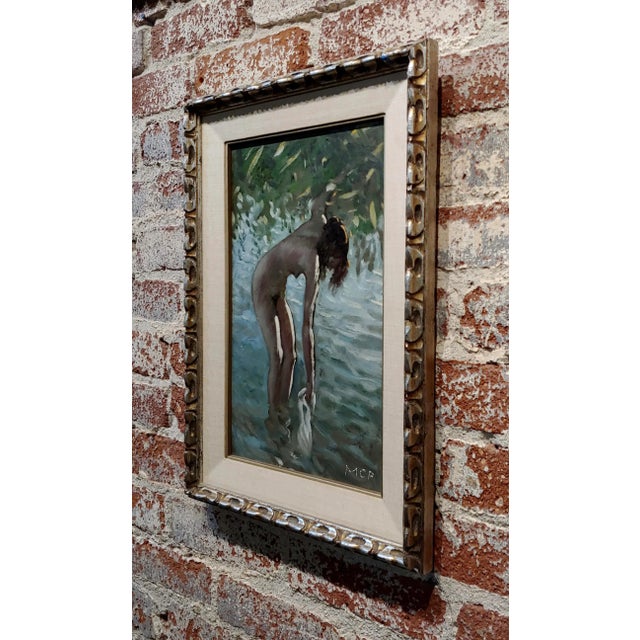 Pal Molnar - Female Bathing at the Lake - Oil Painting For Sale In Los Angeles - Image 6 of 8