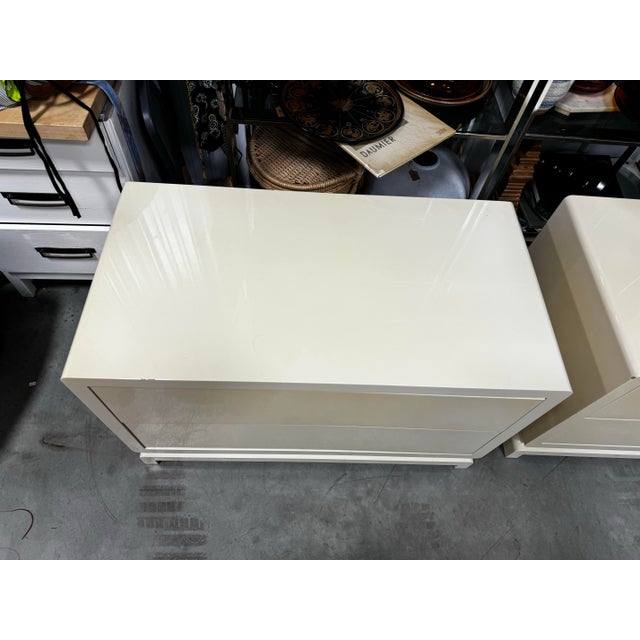 1980s Postmodern Lacquered Pair of Night Stands For Sale - Image 4 of 10