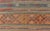 Mid 20th Century Colorful Turkish Kilim With Stripes and Geometric Motifs in Orange and Green For Sale - Image 9 of 13