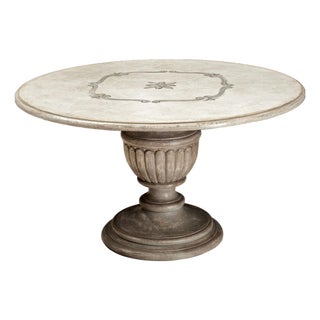 Italian Florentine Round Dining Table With Hand-Painted Top For Sale
