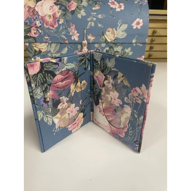 Vintage Fabric Covered Domed-Top Jewelry Box and Photo Frame For Sale - Image 14 of 15