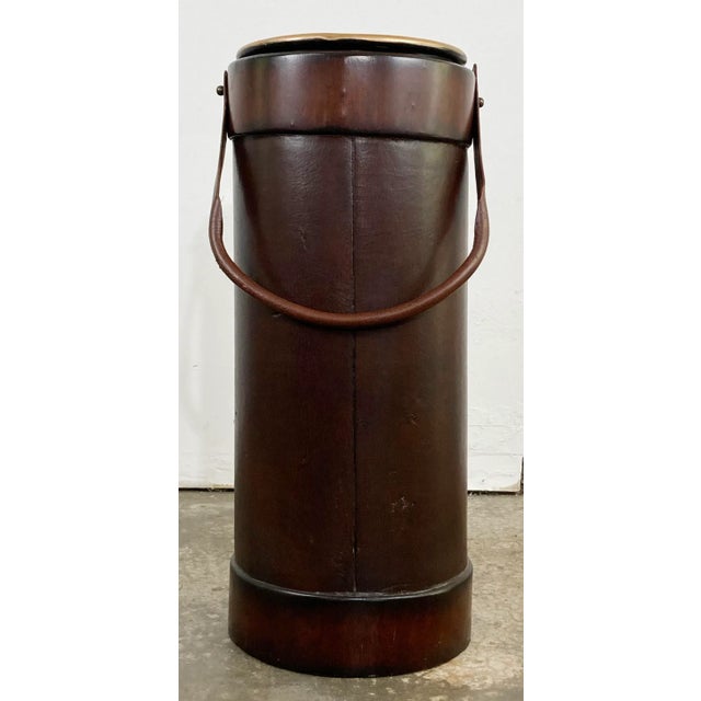 Vintage Royal Crest Leather Umbrella Stand With Handle For Sale In Kansas City - Image 6 of 10