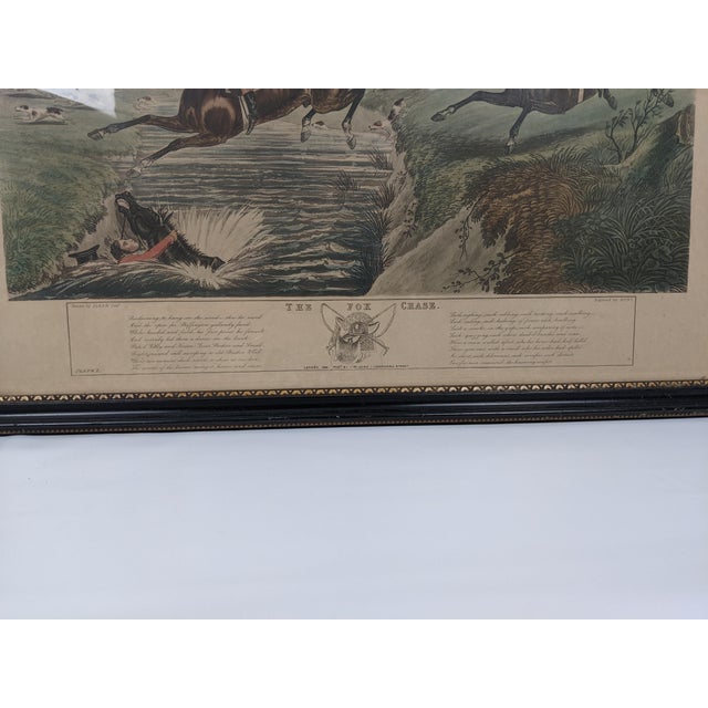 Green Antique "The Grand Leicestershire Fox Hunt" Sporting Print, Professionally Framed, 19th Century For Sale - Image 8 of 17