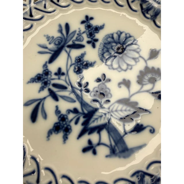 Vintage Pierced Plate with Blue Onion Pattern from Meissen, 1930s For Sale - Image 9 of 14