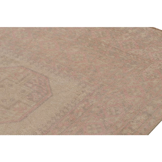 Vintage Ersari Rug in Pink and Beige/Brown With Geometric Patterns by Rug & Kilim For Sale In New York - Image 6 of 7