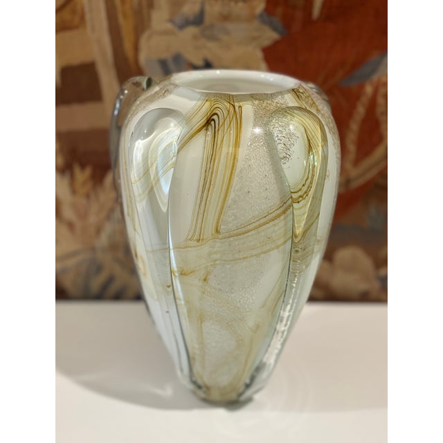 Glass Large Scale Vintage Murano Style Teardrop Art Glass Vase For Sale - Image 7 of 18