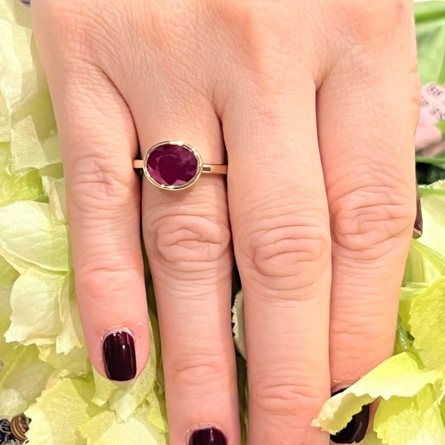 Natural Ruby Ring 6.5 14k Yellow Gold 4.51 TCW Certified For Sale In New York - Image 6 of 18
