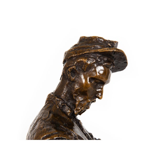 Rare Italian Modernist Bronze Sculpture of General Sirtori by Enrico Butti For Sale - Image 11 of 16