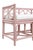 Worlds Away Feguson Pink Rattan Linen Cushioned Bench For Sale - Image 4 of 7