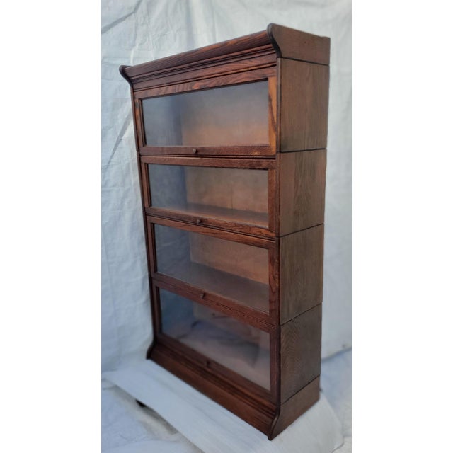 Antique Gunn Oak Barrister Lawyer Bookcase With 4 Stacks Circa 1900's
