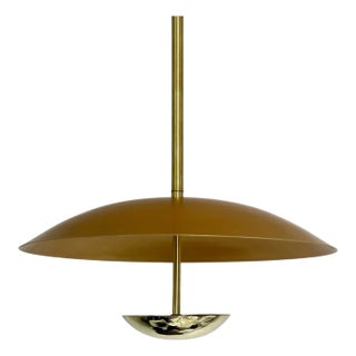 Handmade Brass Pendant With Indian Gold Color Shade Light Fixture For Sale