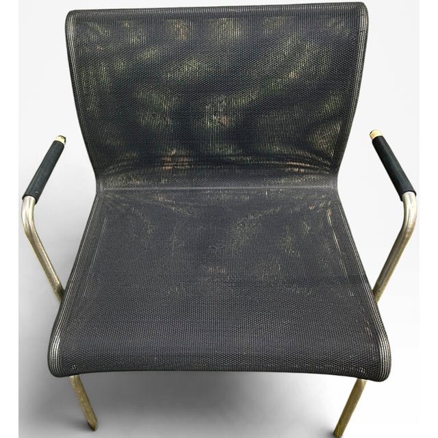 Wood Pair of Keilhauer Net Lounge Armchairs by Eoos in Black Mesh and Tubular Steel For Sale - Image 7 of 16