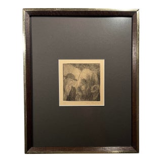 C. 1969 Tony Mafia Signed Etching Jewish Figures 9/10 Rare Limited Edition For Sale
