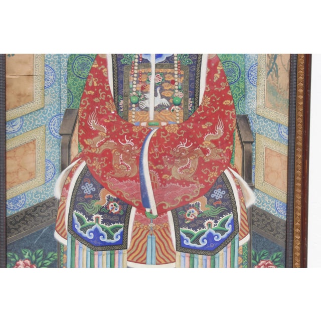 Late 19th Century Late 19th Century Late Qing Dynasty Portrait of an Empress Court Lady For Sale - Image 5 of 8