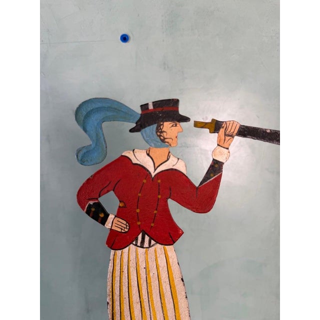 Folk Art Vintage Folk Art Balancing Telescope Figure Sculpture For Sale - Image 3 of 6