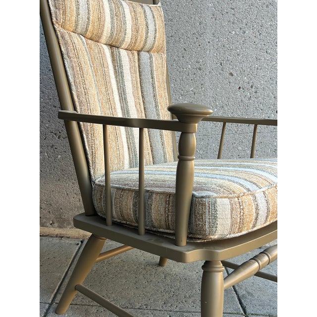 1970s Vintage Windsor Neutral Painted Chair For Sale - Image 9 of 11